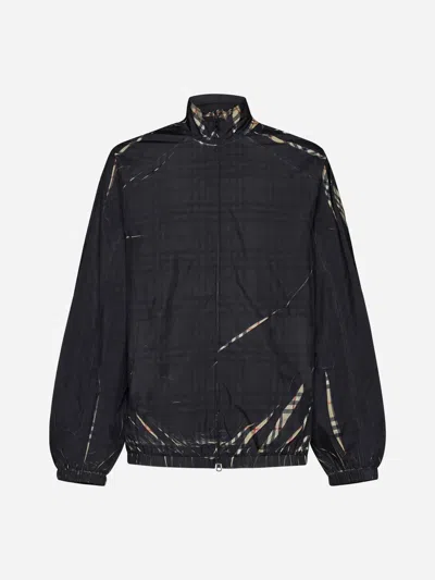 Burberry Sliced Check Jacket In Black