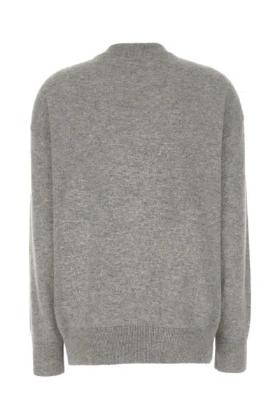 Burberry Cashmere Sweater With Unique Kilt Pin Detail In Gray