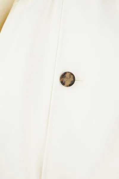 Burberry Ivory Silk Trench Coat In White