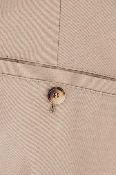 Alexander Mcqueen Cotton Trousers With Back Pockets And Front Pleats In Neutral