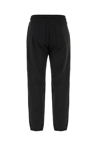 Moncler Cotton Joggers With Elasticated Cuffs And Drawstring Waistband In Black