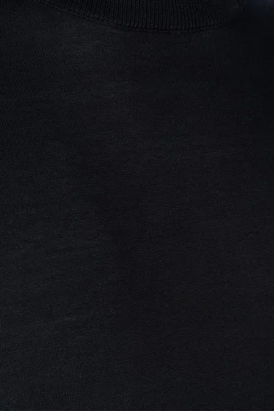 Paolo Pecora Black Sweatshirt With Classic Crew Neckline In Black