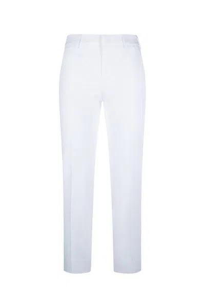 Pt Torino Trousers Back Side Pockets Belt Loops In White