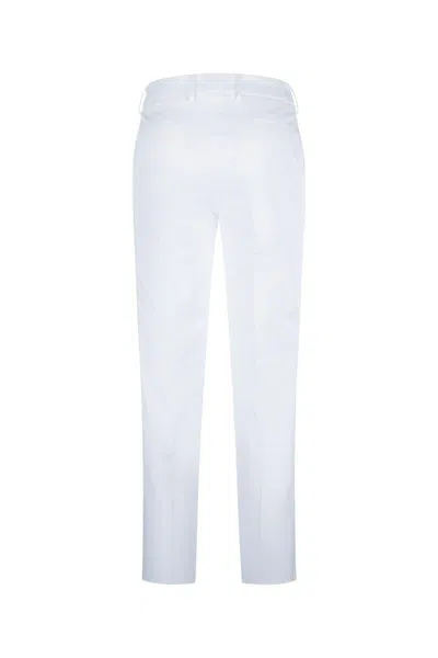 Pt Torino Trousers Back Side Pockets Belt Loops In White