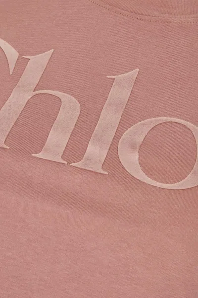 Chloé Pink Cotton Jersey Fitted T-shirt