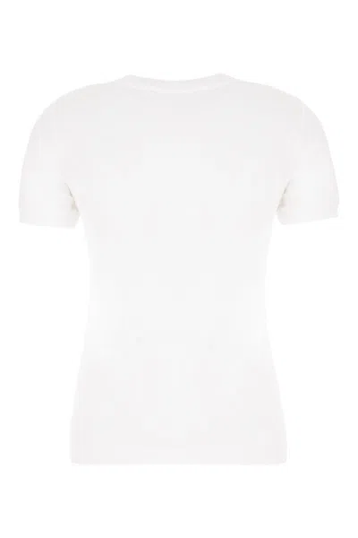 Dolce & Gabbana Embroidered Logo Crew Neck T-shirt In White