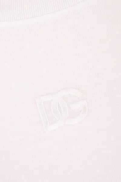 Dolce & Gabbana Embroidered Logo Crew Neck T-shirt In White