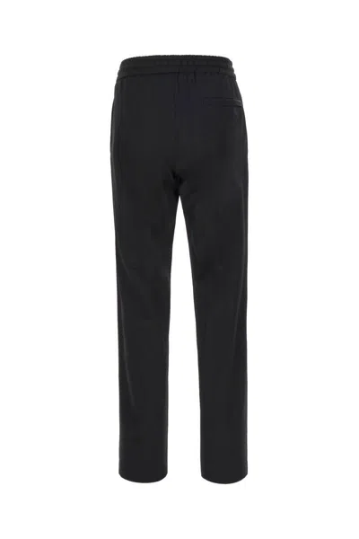 Dolce & Gabbana Virgin Wool Trouser With Drawstring In Blue