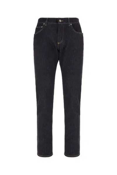 Dolce & Gabbana Trousers With Belt Loops And Contrast Stitching In Black
