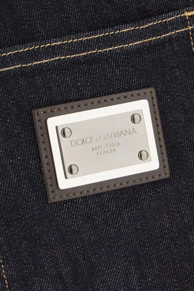 Dolce & Gabbana Trousers With Belt Loops And Contrast Stitching In Black