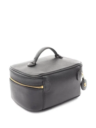 Pre-owned Chanel 1996-1997 Leather Tote Bag In Black