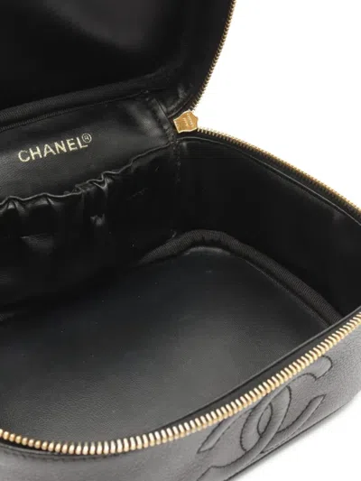 Pre-owned Chanel 1996-1997 Leather Tote Bag In Black