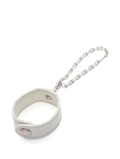 Pre-owned Hermes 2004 Nomad Chain-detail Leather Glove Holder In White
