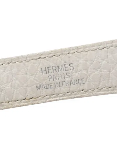 Pre-owned Hermes 2004 Nomad Chain-detail Leather Glove Holder In White