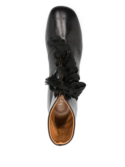 Forte Forte 90mm Lace-up Boots In Black