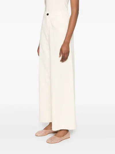 Forte Forte High-waisted Cropped Wide-leg Trousers In Nude