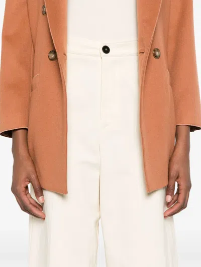 Forte Forte High-waisted Cropped Wide-leg Trousers In Nude