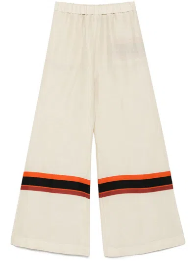 Raquel Diniz Sofia Palazzo Pants In Ivory Linen In Neutral