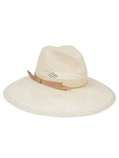Borsalino Wide Brim Straw Hat With Gold Cord In Neutral