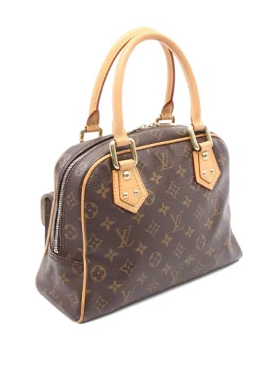 Pre-owned Louis Vuitton 2008 Manhattan Pm Tote Bag In Brown