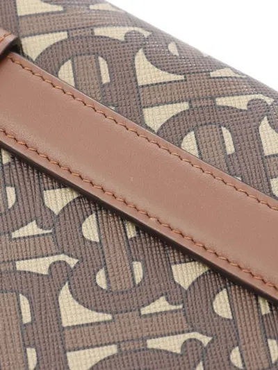 Pre-owned Burberry 2010s Monogram Tb Clutch Bag In Brown