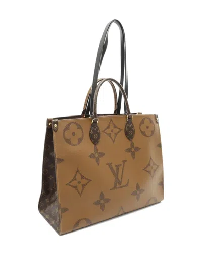 Pre-owned Louis Vuitton 2020 Onthego Gm Two-way Tote Bag In Brown