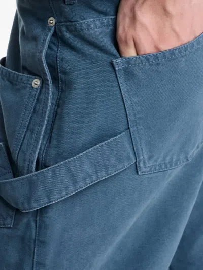 Jw Anderson Twisted Cotton Canvas Wide-leg Pants In Blue