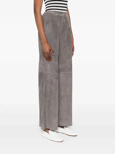 Forte Forte Suede Trousers In Gray
