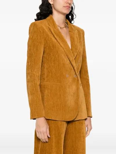 Forte Forte Double Velvet Double Breasted Jacket In Brown
