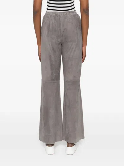 Forte Forte Suede Trousers In Gray