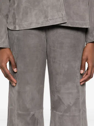 Forte Forte Suede Trousers In Gray