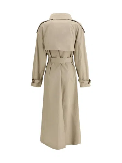 Saint Laurent Trench Coats In Neutral