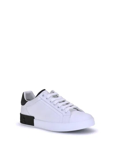 Dolce & Gabbana Sneakers From The Portofino Line In Calfskin In White