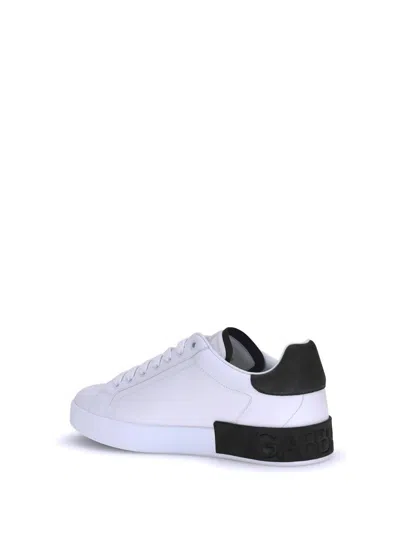 Dolce & Gabbana Sneakers From The Portofino Line In Calfskin In White