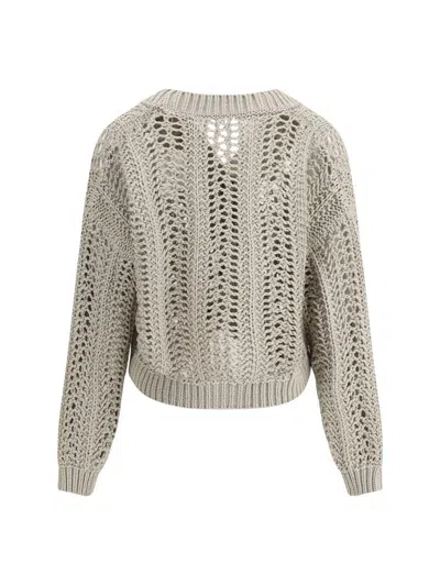 Brunello Cucinelli Women Cardigan In Perforated Knit