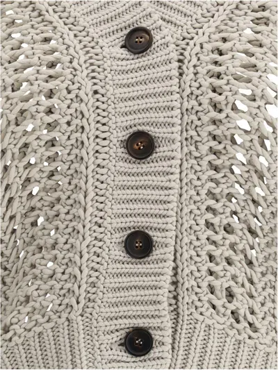 Brunello Cucinelli Women Cardigan In Perforated Knit