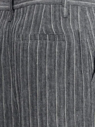 Brunello Cucinelli Striped Tailored Trousers In Gray