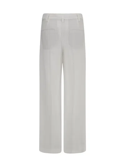 Brunello Cucinelli Women Linen Pants In Gray