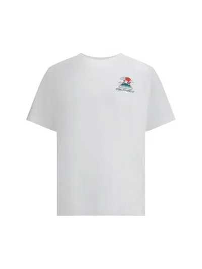 Casablanca White T-shirt With Crewneck And Logo On The Front And Maxi Logo On The Back In Cotton Man In White