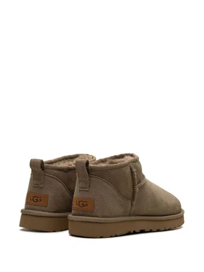 Ugg "classic Ultra Mini" Ankle Boots In Brown