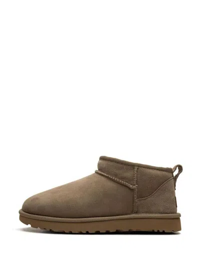 Ugg "classic Ultra Mini" Ankle Boots In Brown