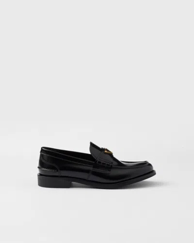 Prada Brushed Leather Lofers