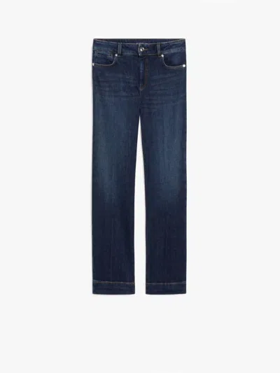 Sportmax Perfect Fit Stretch Denim Crop Jeans In Blue