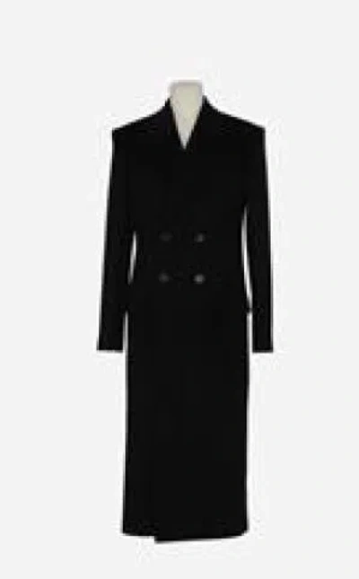 Saint Laurent Button Closure Coat In Cashmere In Black