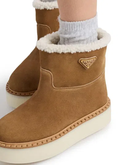 Prada Suede Leather Ankle Boots