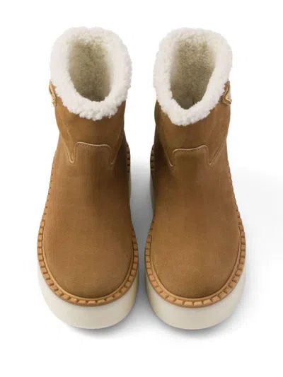 Prada Suede Leather Ankle Boots