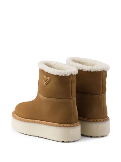 Prada Suede Leather Ankle Boots
