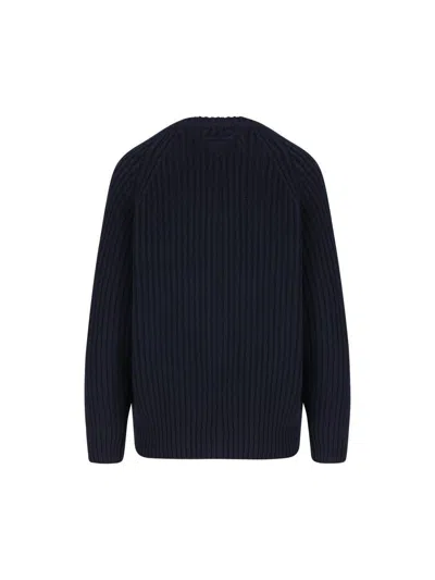 Prada Wool Blend Sweater With Safety Pin Detail