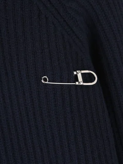 Prada Wool Blend Sweater With Safety Pin Detail