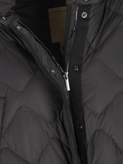 Woolrich Hooded Down Jacket In Black